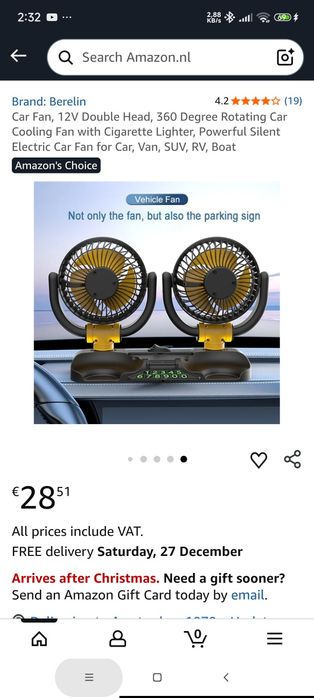 Ventoinhas dupla para carro USB