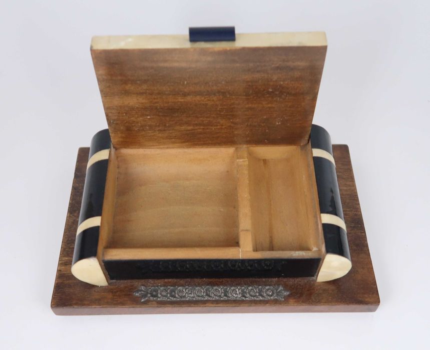Caixa Cigarreira Art Deco, aplicações prata