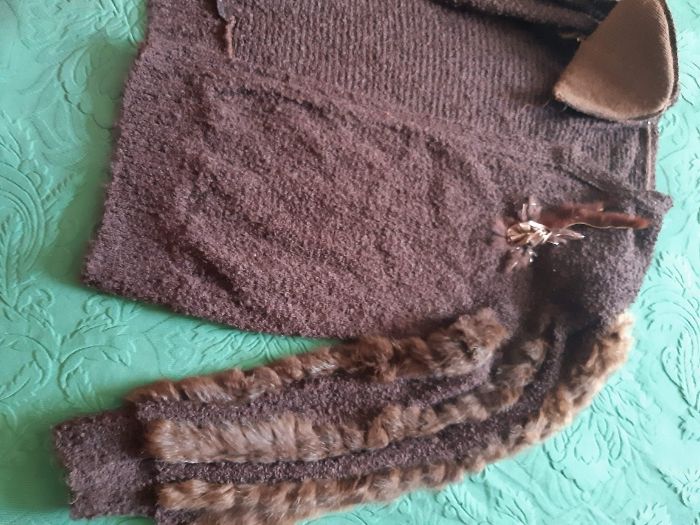 Casaco de malha castanho