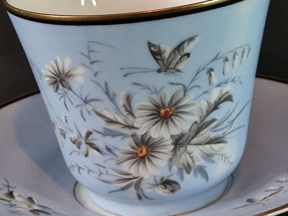 Porcelana Śląska TIEFENFURT Parowa Duo kawa  ok 1900 tok Unikat