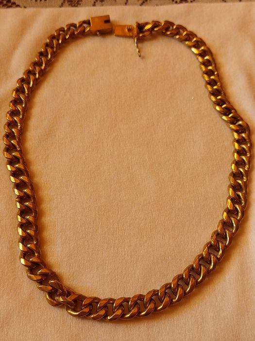 Łańcuszek srebro złocone dł 46cm szer 1 cm waga 86 gram