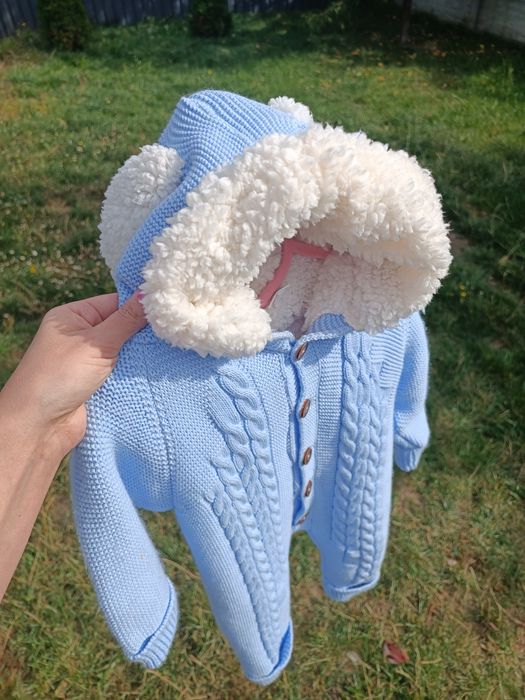 Дитячий утеплений в'язаний комбінезон