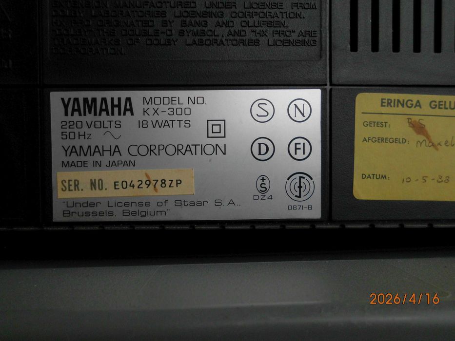 deck YAMAHA KX 300