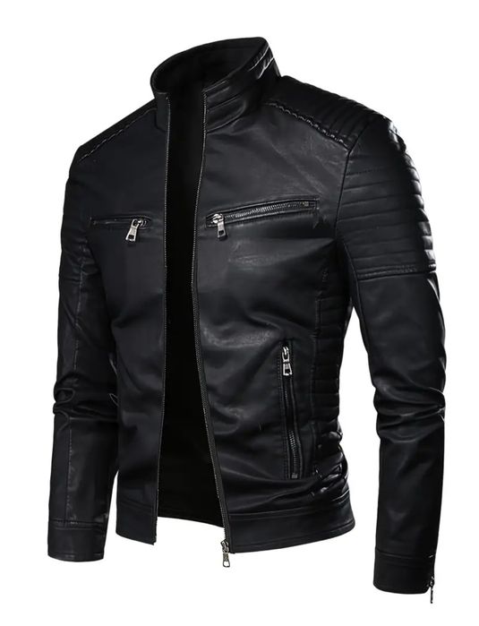 Czarna męska Kurtka skórzana nowa XL