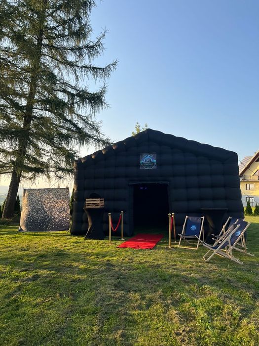 Wynajem dmuchanego imprezowego czarnego namiot głośnik lasery dym