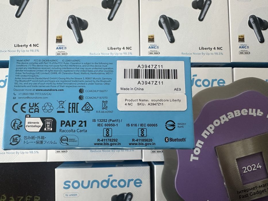 Навушники Anker Soundcore Liberty 4 NC Бездротові 98,5% зменшення шуму