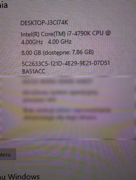 Komputer Gaming/PC–i7-4790K+RTX2080SUPER(MSI)+SSD250GB+RM550|Win10 Pro