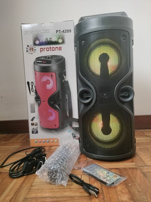 Coluna Rádio Bluetooth portátil com karakoe