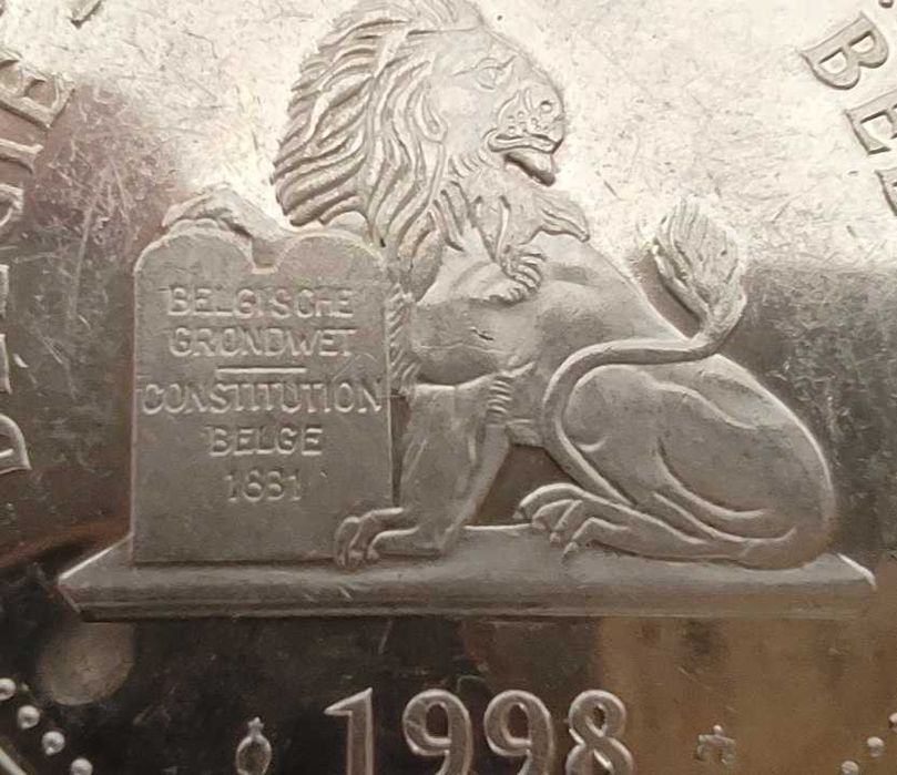 Medal srebrny numizmat Belgia 1998 ładny srebro Ag 23 gram