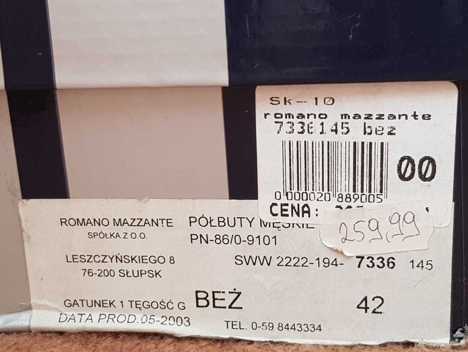 Buty skórzane Romano Mazzante, rozmiar 41