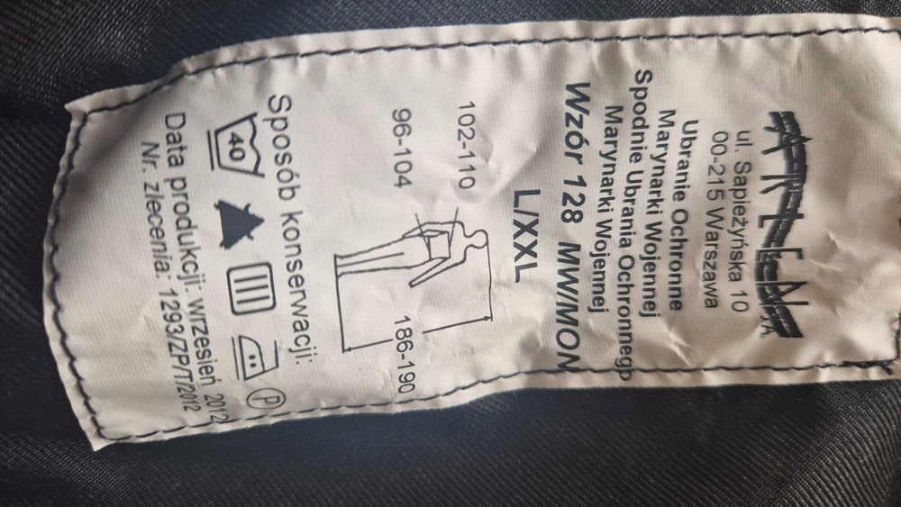 Ubranie ochronne wzór 128 MW/MON