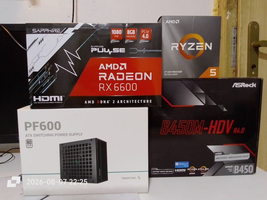 PC AMD 5 3600/RX 6600/32GB Ram + Monitor