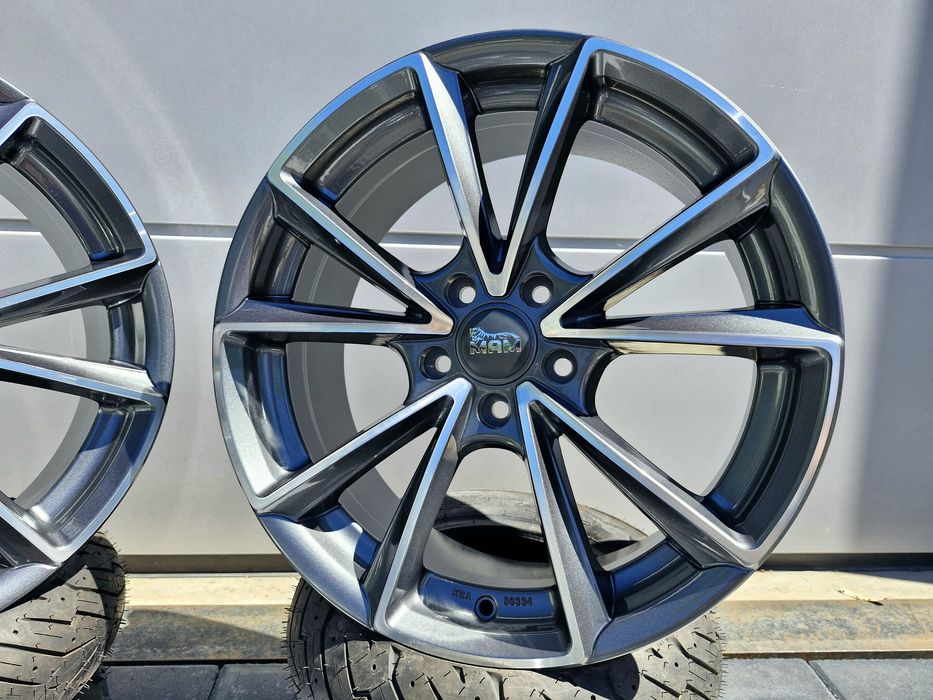Nowe oryginalne Felgi aluminiowe MAM 18" 5x112 Audi A3 VW Golf Passat Touran Skoda Octavia Superb Seat Leon Cupra Mercedes Grafit + poler ET45