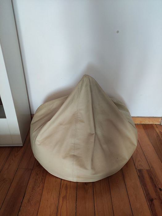 Beige Synthetic Leather Pouf64730012102657122