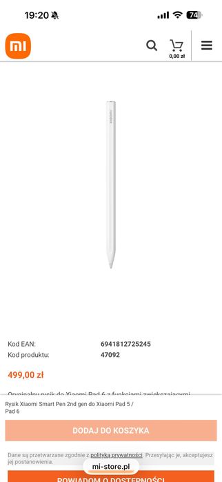 Rysik Xiaomi Smart Pen 2nd Gen/ Xiaomi Smart Pen 2nd Generation