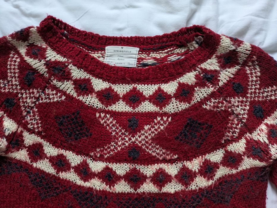 Camisola Malha Vermelha Lã Springfield, Tamanho L