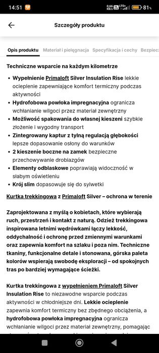 Kurtka trekkingowa 4f pro