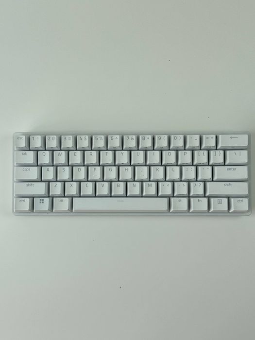 Ігрова клавіатура Razer Huntsman Mini Mercury White (швидкі лінійні-оптичні перемикачі, RGB-підсвічування, ковпачки PBT, вбудована пам'ять)