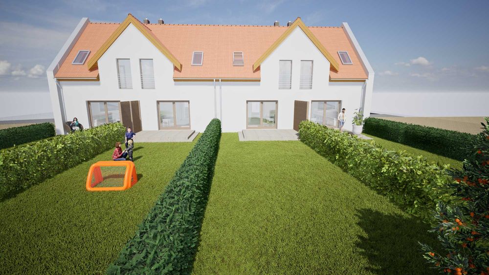 Sprzedam 4 domki w zabudowie szeregowej 77 m2  w cenie  ogród 107 m2