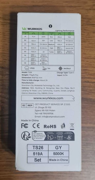 Светодиодный ручной фонарь Wurkkos TS26 [Nichia 519A 5000K R9080, Anduril 2]