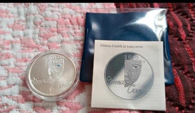 Coin  Finland 10€ 2019 Minna Canth Silver  Rare silver coin  From Finland Rare