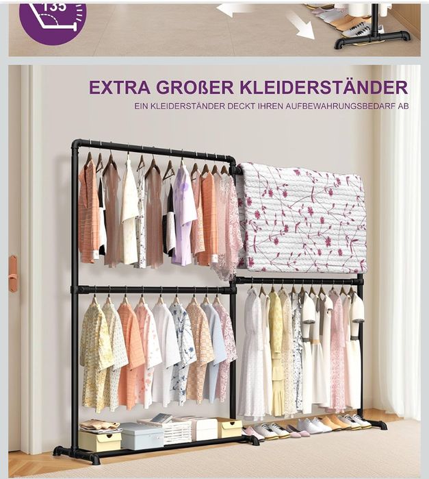 Duży solidny wieszak na ubrania