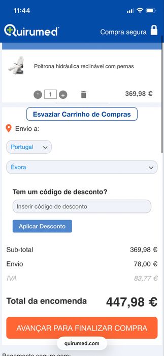 Poltrona hidráulica reclinável