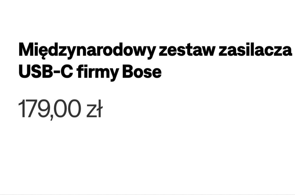 BOSE zasilacz podróżny USB-C okazja
