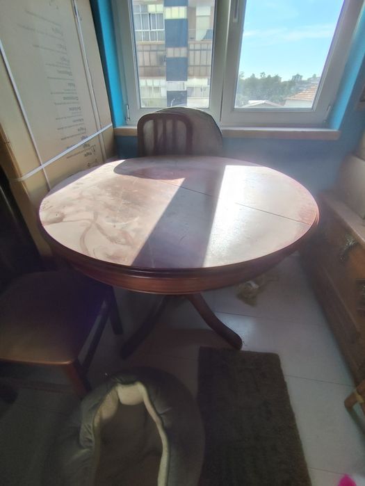 Mesa de mogno (extensível)