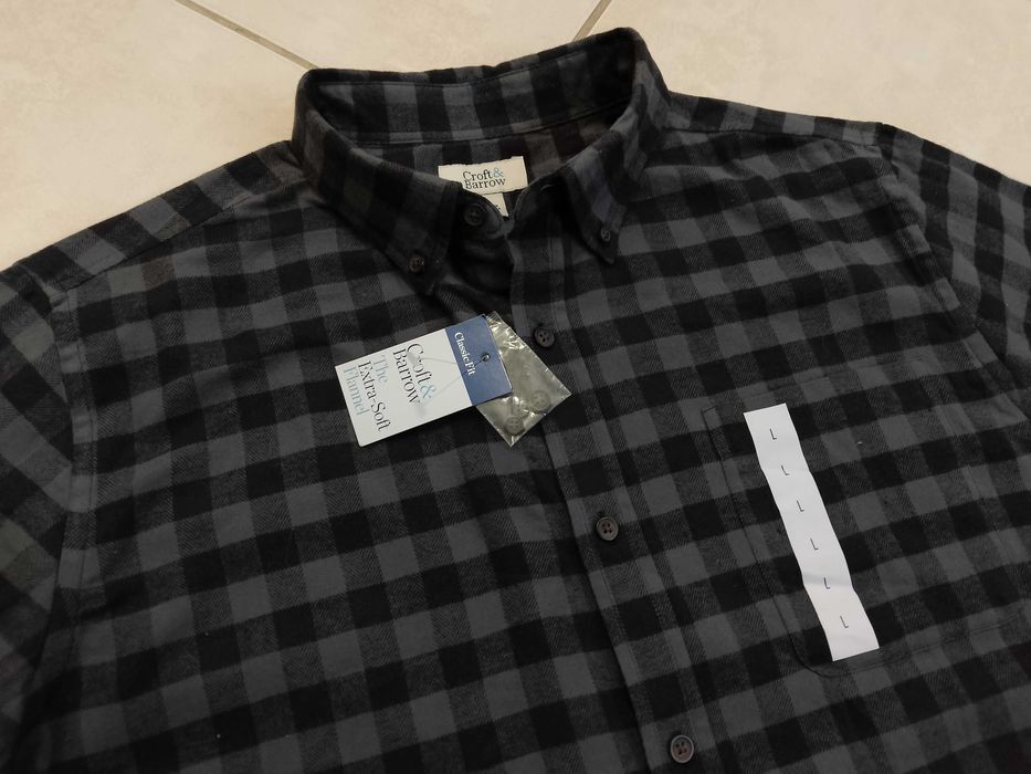 CROFT & BARROW USA - NOWA! z Metkami Koszula Męska Flanelowa rozmiar XL