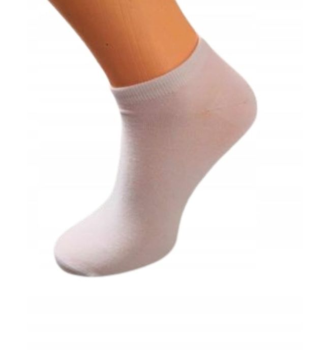 5 par Stopki męskie Bambusowe gładkie białe 40-43