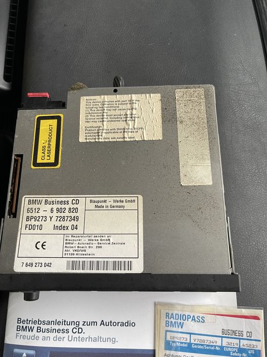 Bmw e36 radio Business CD oryginał płyty książeczka kod