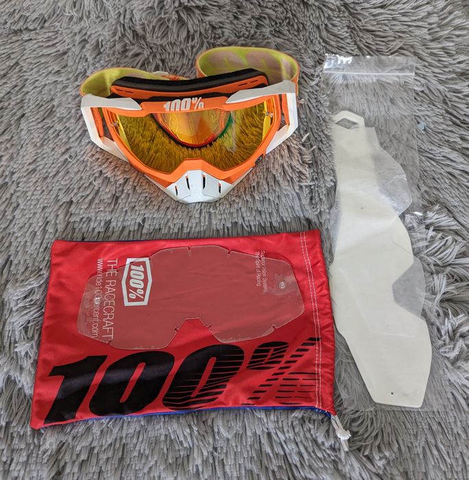 Capacete FOX V1 + óculos 100% Racecraft