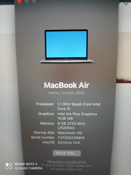 MacBook Air 13" (2020) Intel i5 | 8GB RAM | 256GB | bom estado | preço FIXO
