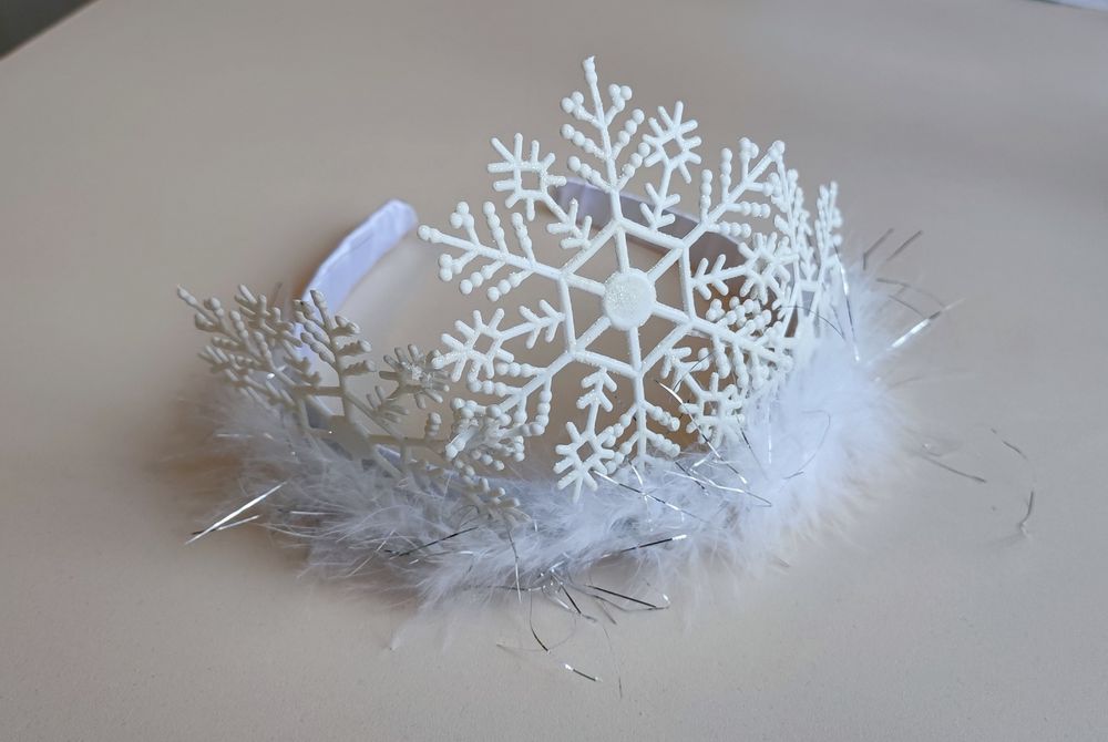 Обідок, обруч сніжинки на новорічний ранок