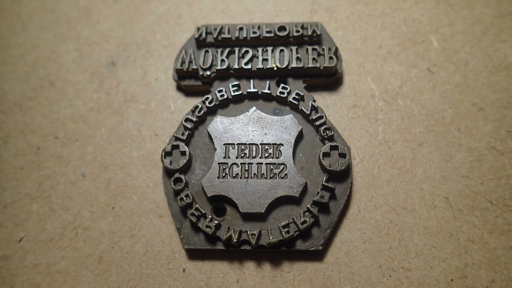 Cunhe de Gravação em Bronze " ECHIES LEDER"