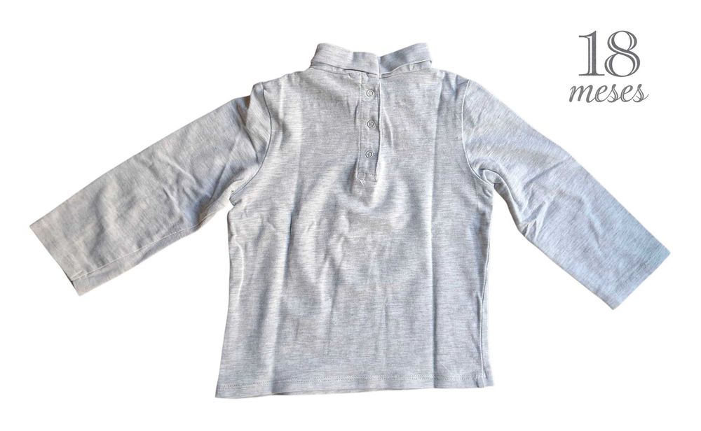 Camisola Gola Alta Cinzenta Kiabi 18 meses