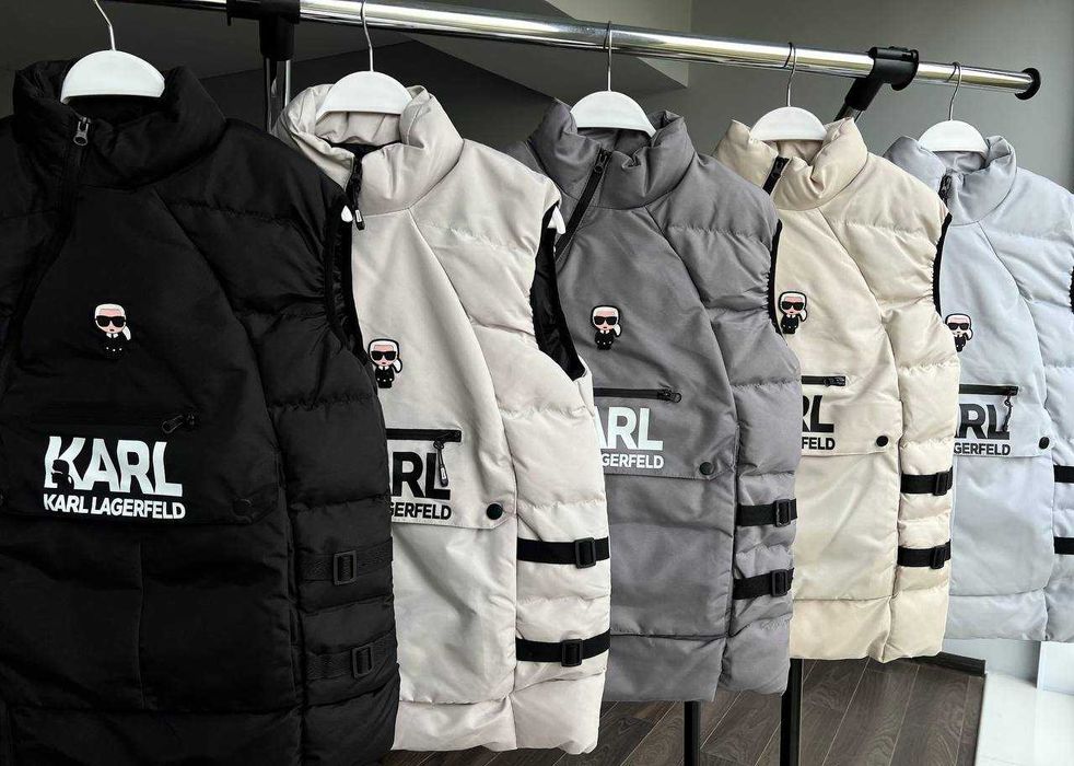 ЗНИЖКА‼️(L) та (XL) Karl Lagerfeld куртка жилетка карл лагерфілд сіра осіння куртка чоловіча парка пуфер курточка безрукавка жилет