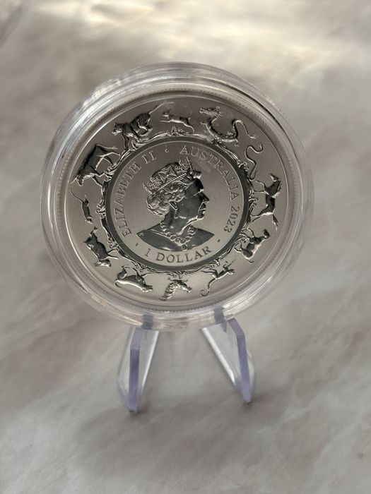 Срібна монета 999.9 проби Рік Кролика, 1 oz