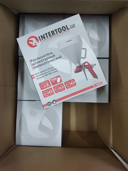 Пістолет для нанесення штукатурки Хоппер PT-0402 INTERTOOL