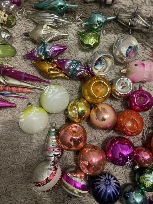 Продам вінтажні новорічні іграшки скло.