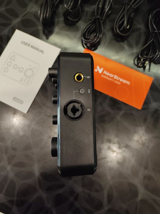Аудіоінтерфейс NearStream AMIX20B: Мікшер для Стрімів, XLR, 48V, Bluetooth + Акумулятор! ТОП для Подкастів та Гітари, відеозахват capture card