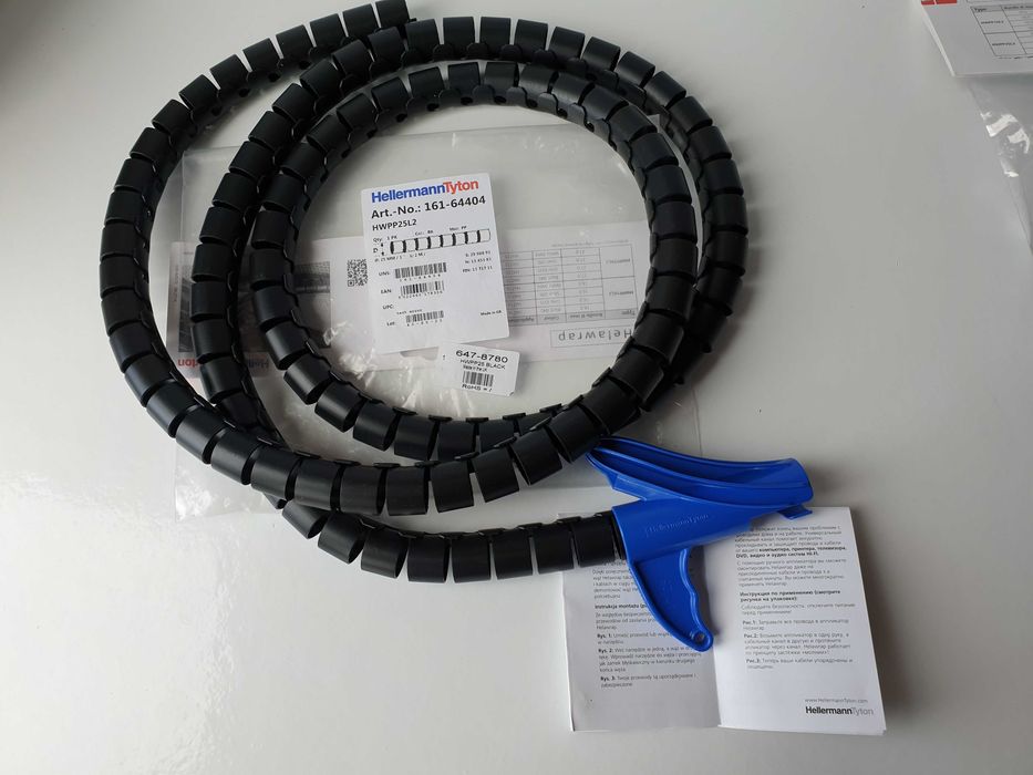 Спіральний органайзер для кабелів HellermannTyton діаметр 25 мм  L 2м