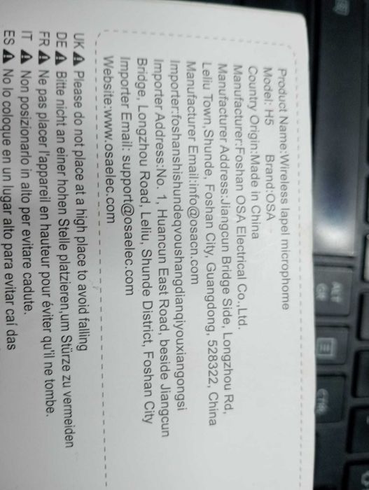 Kit 2 Microfones Lapela Sem Fios OSA H5 - NOVO - Entrevistas/Vlogs