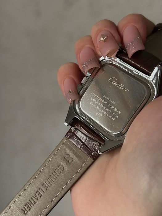 Чоловічий механічний годинник картье Cartier Santos brown/gold