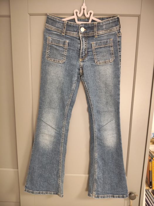 H&M spodnie dżinsy dzwony flared leg, 134