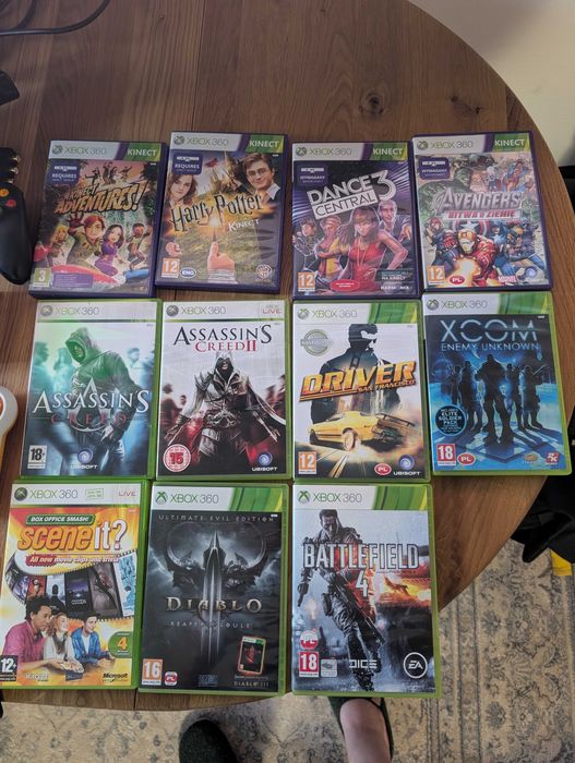 XBOX 360 + 4 pady + kinnect + gry + klawiatura do pada