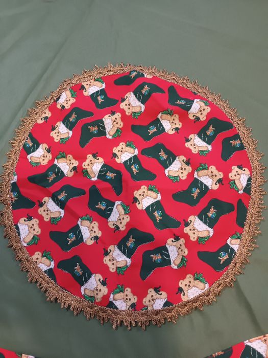 Camilha verde + naprons com motivos natalícios