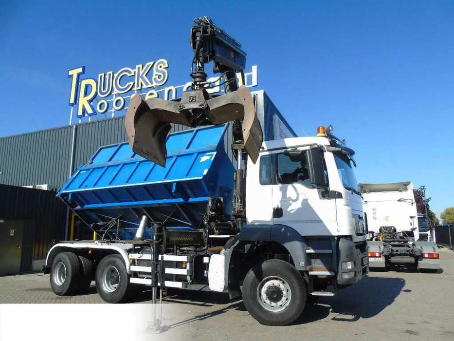 Самоскид MAN TGS 26.400 кран HIAB 166E3 Грейфер ПДВ 6x6 повний привід самосвал крутіше як 6х4