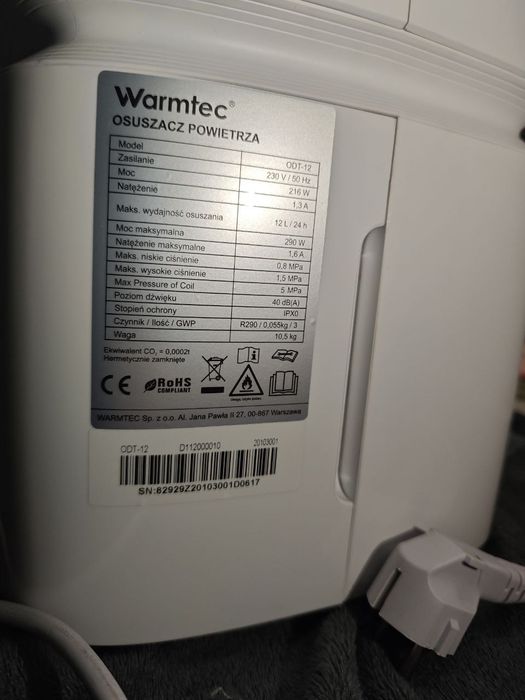 Osuszacz powietrza Warmtec ODT-12